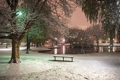 Boston Snowfall in the Boston Public Garden Boston MA Pond Photograph by Toby McGuire - Fine Art ...