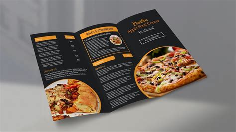 Restaurant Trifold Brochure Design - Photoshop Tutorial | ข้อมูล ...