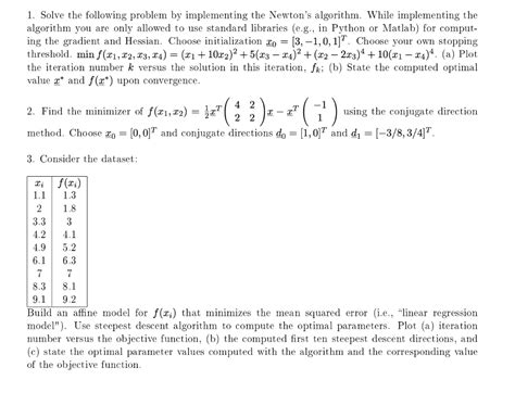 1. Solve the following problem by implementing the | Chegg.com