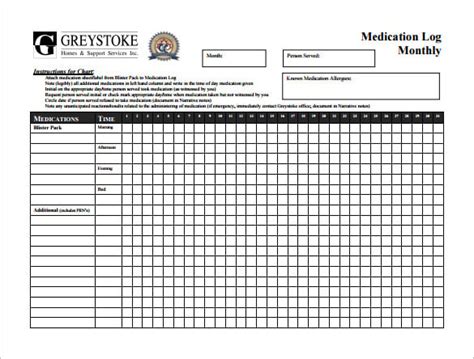 14+ Medication Chart Template - Sample, Example, Format Download ...