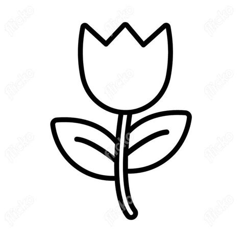 Tulip outline vector icon on Flicko.io in 2024 | Vector icons, Tulip drawing, Black tulips