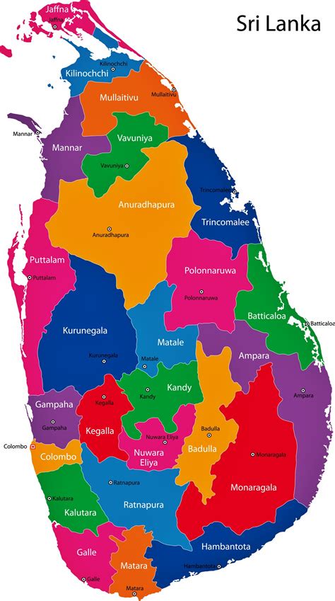 Sri Lanka Karte der Regionen und Provinzen - OrangeSmile.com