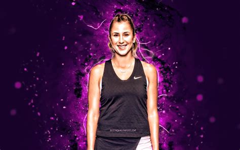 Download wallpapers Belinda Bencic, 4k, swiss tennis players, WTA, violet neon lights, tennis ...