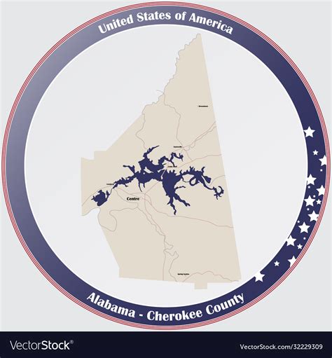 Map cherokee county in alabama Royalty Free Vector Image