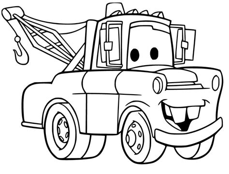 Mater from Cars Coloring Page - Free Printable Coloring Pages for Kids