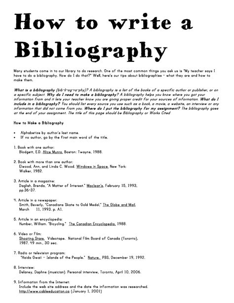 Miss Tyler-Smith's Montessori 9-12 Class: How to write a Bibliography