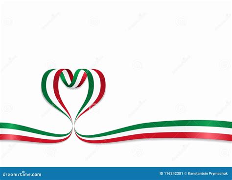 Italian Flag Heart-shaped Ribbon. Vector Illustration. Stock Vector - Illustration of ...