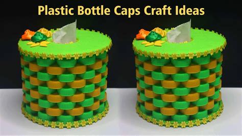 Ide Kreatif Tutup Botol Plastik menjadi Tempat Tisu | Plastic bottle caps craft ideas tissue box ...