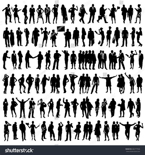 People Silhouettes Set Stock Vector Illustration 282777536 : Shutterstock