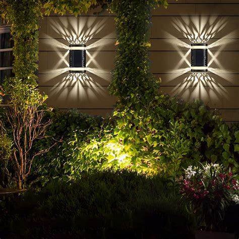 Solar Wall Lights Outdoor Decorative Solar Fence Lights, Waterproof ...