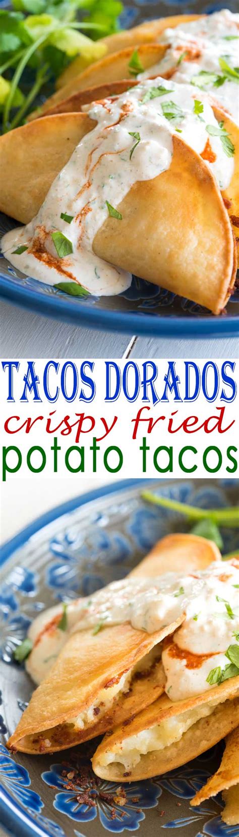 Tacos Dorados de papa (fried potato tacos) - Kitchen Gidget