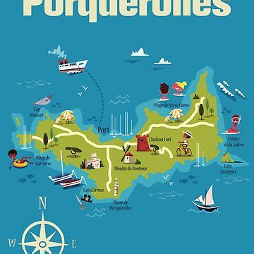 "Ile de Porquerolles Map " Poster for Sale by Gary Godel | Redbubble