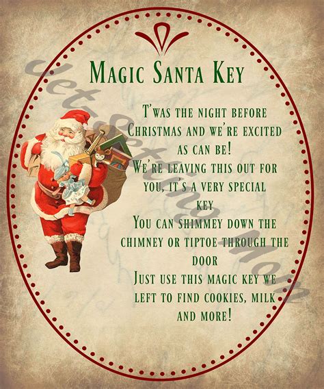 Magic Santa Key how-to and FREE printable poem! #holidaycrafts #santakey #santa #christmascrafts ...