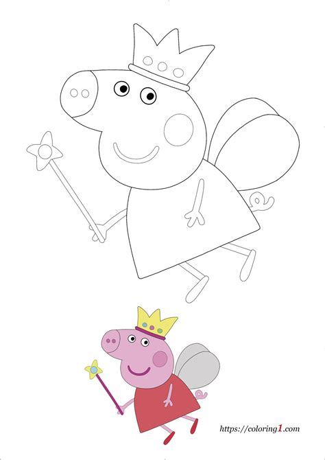 Coloriage Peppa Pig Fée - Coloriage Gratuit à Imprimer Dessin 2021