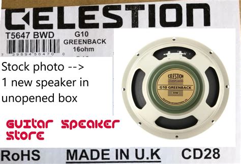 Celestion G10 GREENBACK 16 Ohm 10 inch 30W Guitar speaker - UK made ...