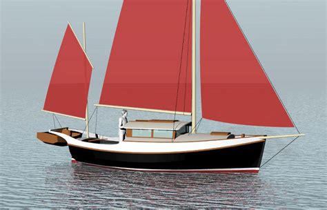 Bear Bay 23’ Lapstrake plywood trailerable motorsailer~ Small Boat Designs by Tad Roberts