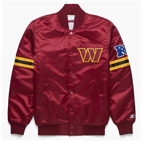 Satin Starter Maroon Washington Commanders Jacket - Jacket Makers