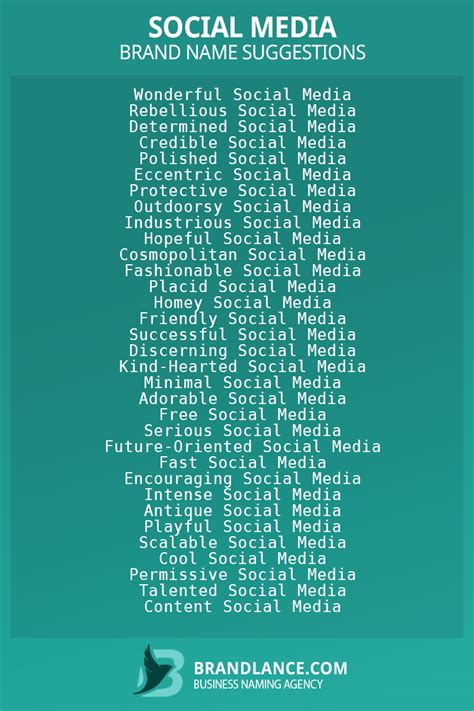 863+ Social Media Business Name Ideas List Generator