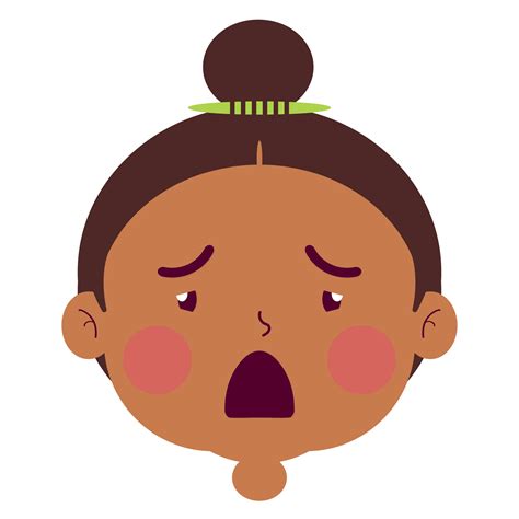 girl scared face cartoon cute 14320022 PNG