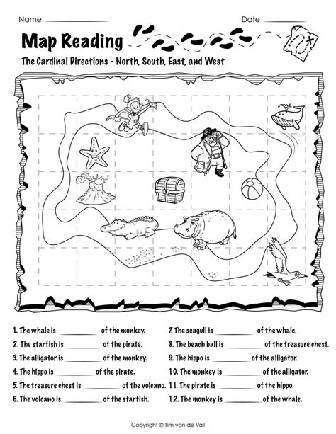 Free Printable Map Reading Worksheets - Tim's Printables