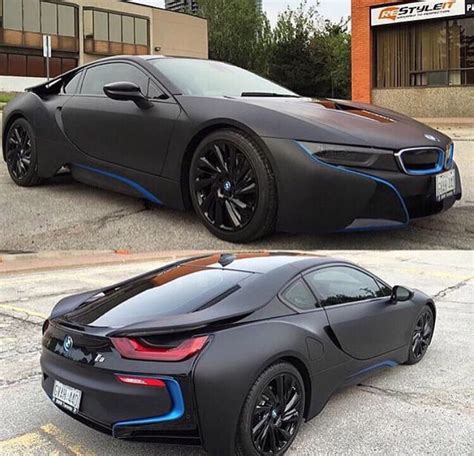 Matte Black BMW i8 with blue details | Dream Garage | Pinterest | Bmw ...