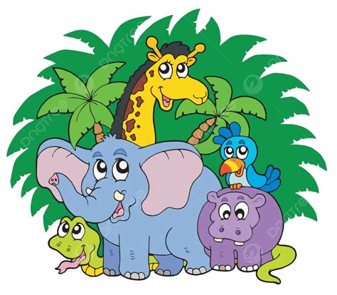 Group Of African Animals Hippopotamus Draw Zoo Vector, Hippopotamus, Draw, Zoo PNG and Vector ...