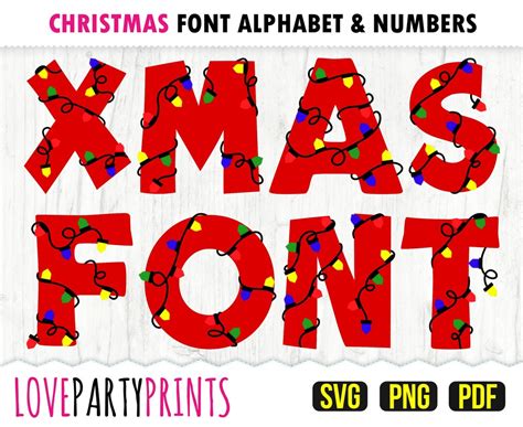 CHRISTMAS FONT SVG Png and Pdf Files 300dpi High Quality - Etsy