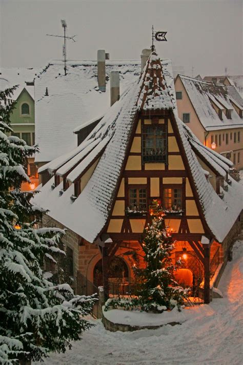 Snowy Night, Rothenburg, Germany photo via colorful | WINTER ...