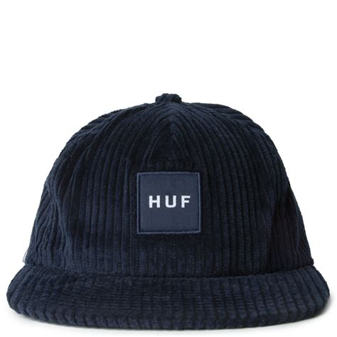 HUF Box Logo Corduroy Hat HT00702-NAVY - Shiekh