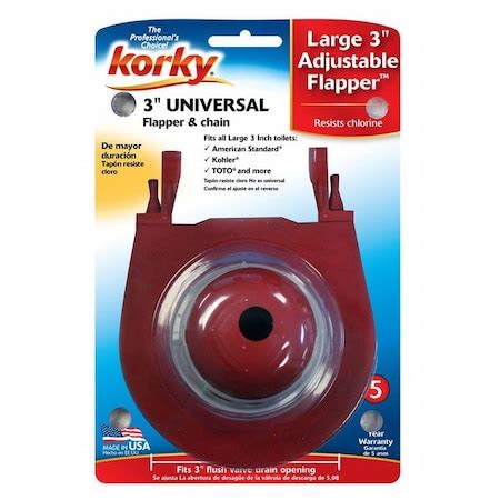 Korky Korky Three Inch Adjustable Flapper 3060BP | Zoro.com