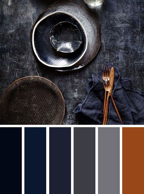 Blue grey and copper color palette | Copper colour palette, Copper colour scheme, Black color ...