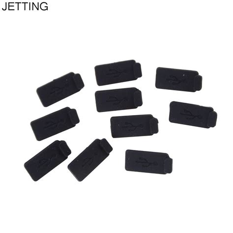 JETTING 10pcs Durable Black PC Laptop USB Plug Cover Stopper Rubber Soft Dust Cap USB 2.0 3.0 ...