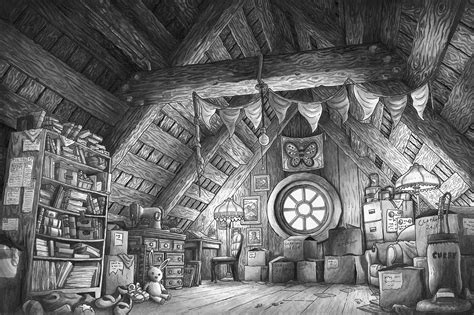 The Attic. A marker illustration from last year. : r/Illustration