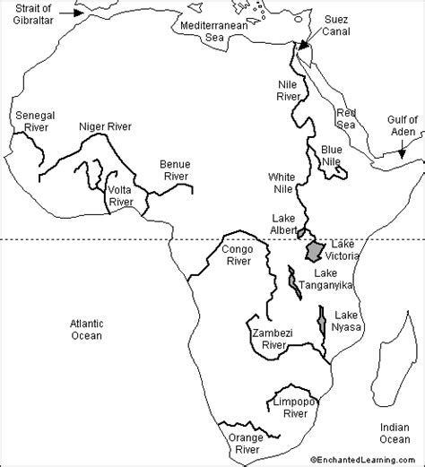 labeled outline map African Rivers | Homeschool-Geography | Pinterest