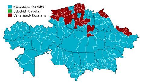 Nationality map of Kazakhstan : MapPorn