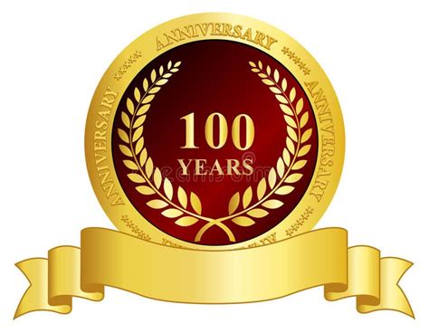 100 year anniversary stamp with ribbon vector illustration | Happy anniversary cards, Year ...