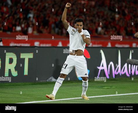 Rodrigo Goes of Real Madrid celebrates his goal during the Copa del Rey ...