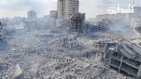 Gaza City laid to ruins in massive bombardment - YouTube