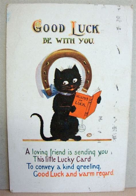 Vintage Postcard Lucky Black Cat Good Luck c1919 | Black cat good luck ...