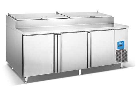 Restaurant Saladette Counter Fridge , Stainless Steel Undercounter Refrigerator With Prep Tabletop