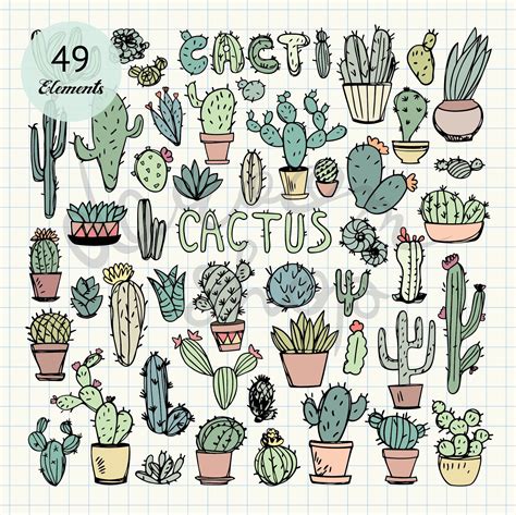 Succulents Drawing, Cactus Drawing, Plant Drawing, Cacti Drawing Simple ...