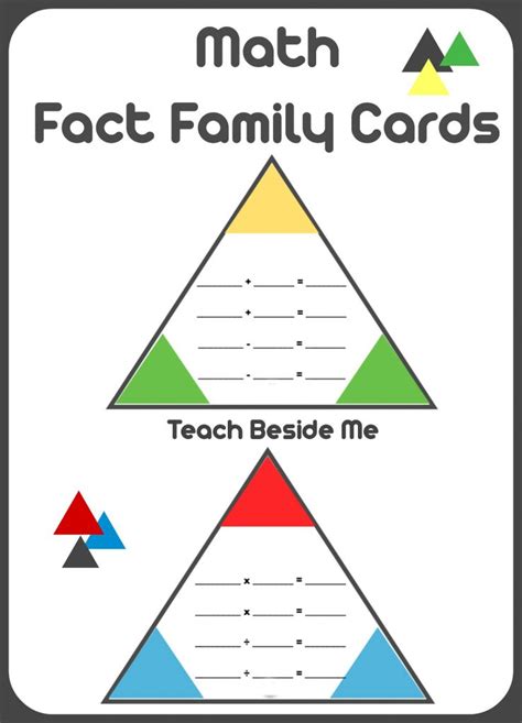 Printable Math Fact Families Cards - Teach Beside Me