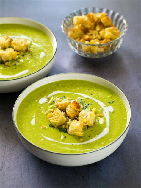 Roasted Courgette Soup with peas & basil | The Veg Space