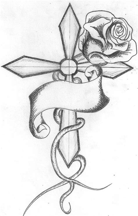 cross with rose by skatenapper on DeviantArt