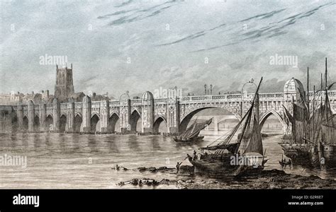 Old medieval London Bridge, London, England, UK Stock Photo - Alamy