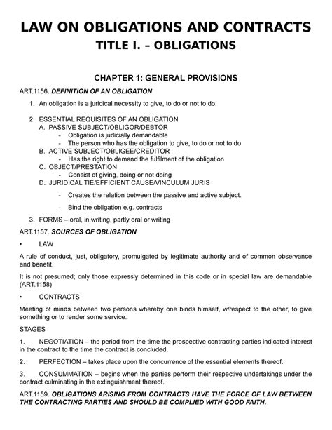 Chapter 1 General Provisions - LAW ON OBLIGATIONS AND CONTRACTS TITLE I ...