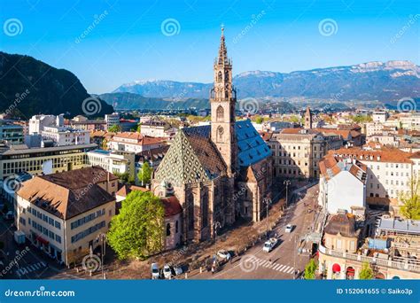 Bolzano Cathedral Aerial Panoramic View Stock Image - Image of bozen ...