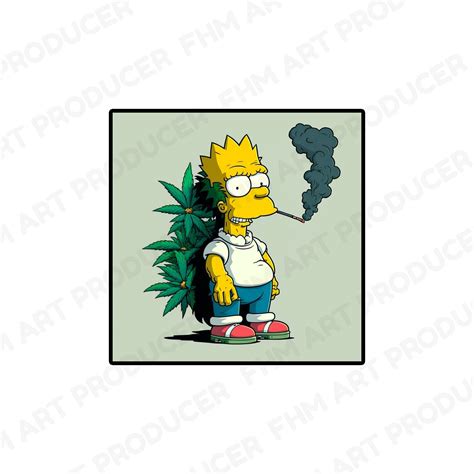 Bart Simpson Smoking Weed Sublimation Design The Simpsons - Etsy France