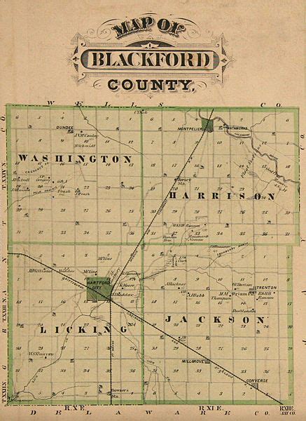 Image: Blackford County, Indiana map from 1876 atlas