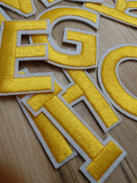 Gold Embroidered Iron on Letters Applique Patchiron on Name - Etsy